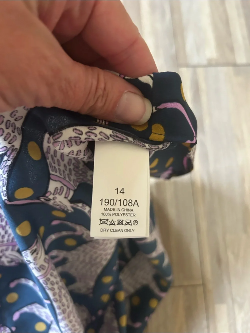 Kate Spade New York Panther Wrap Top Blouse Blue/Purple/Gold Size 14